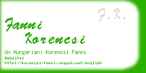 fanni korencsi business card